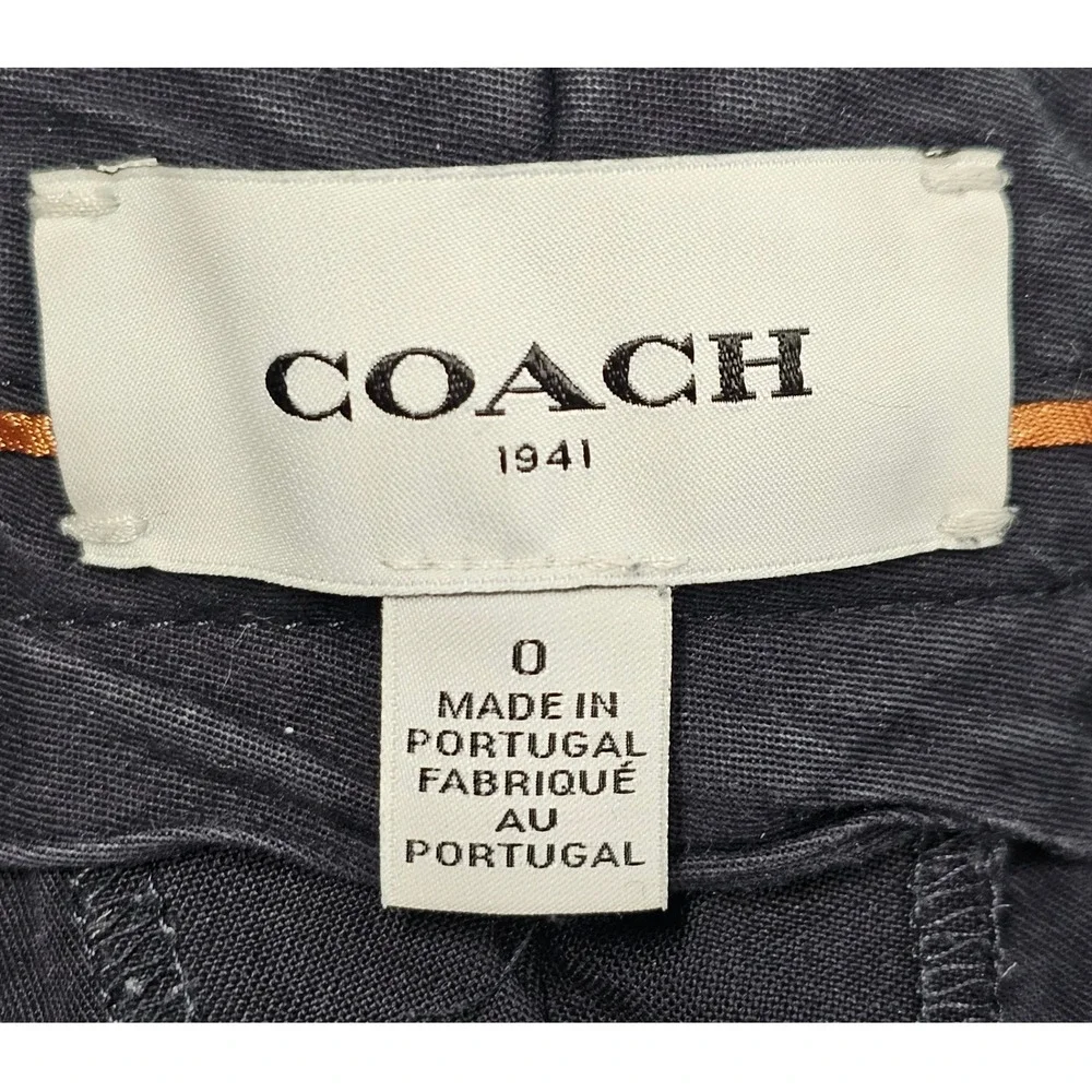 COACH 1941 Black Wool Blend Slim Fit Trousers‎ Pants Womens Size 0